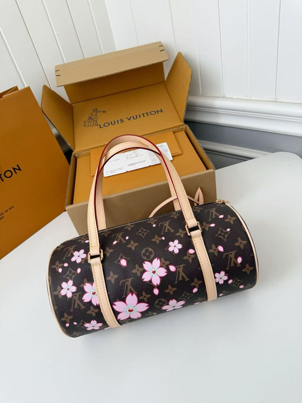 「#4371」Louis Vuitton x TM PAPILLON handbag M13097, size: 11*13*27cm