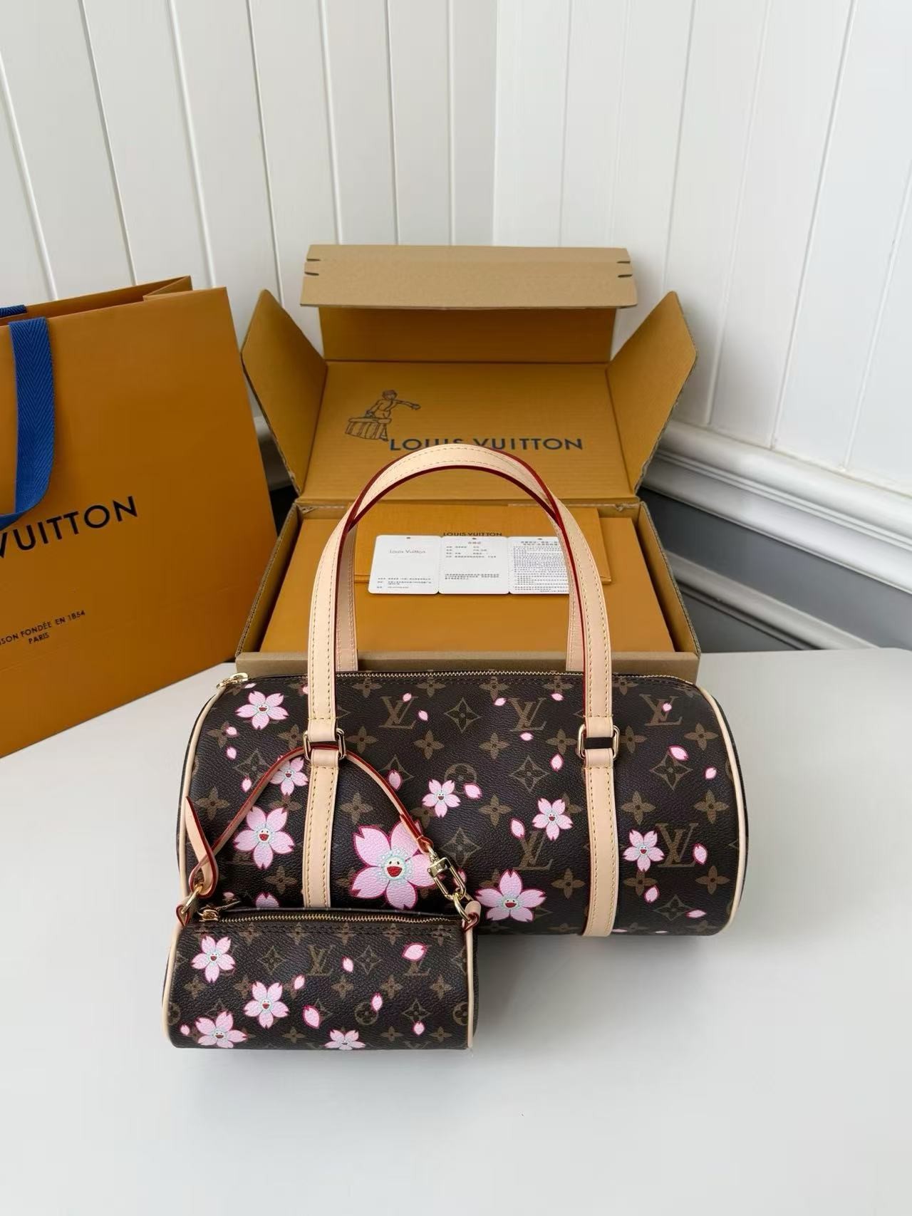 「#4371」Louis Vuitton x TM PAPILLON handbag M13097, size: 11*13*27cm