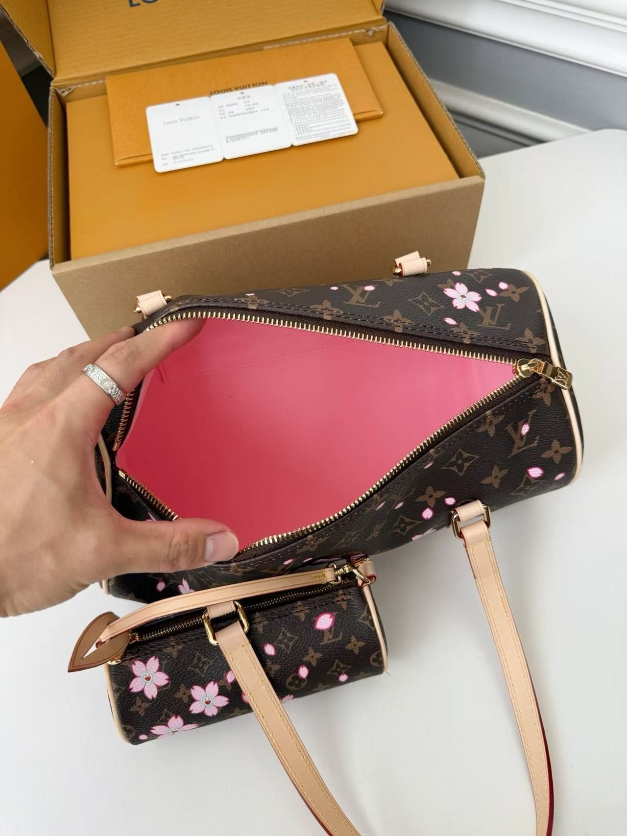 「#4371」Louis Vuitton x TM PAPILLON handbag M13097, size: 11*13*27cm