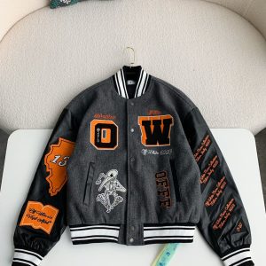 「#2355」OFF-WHITE  FW21  Alphabet pattern Baseball uniform